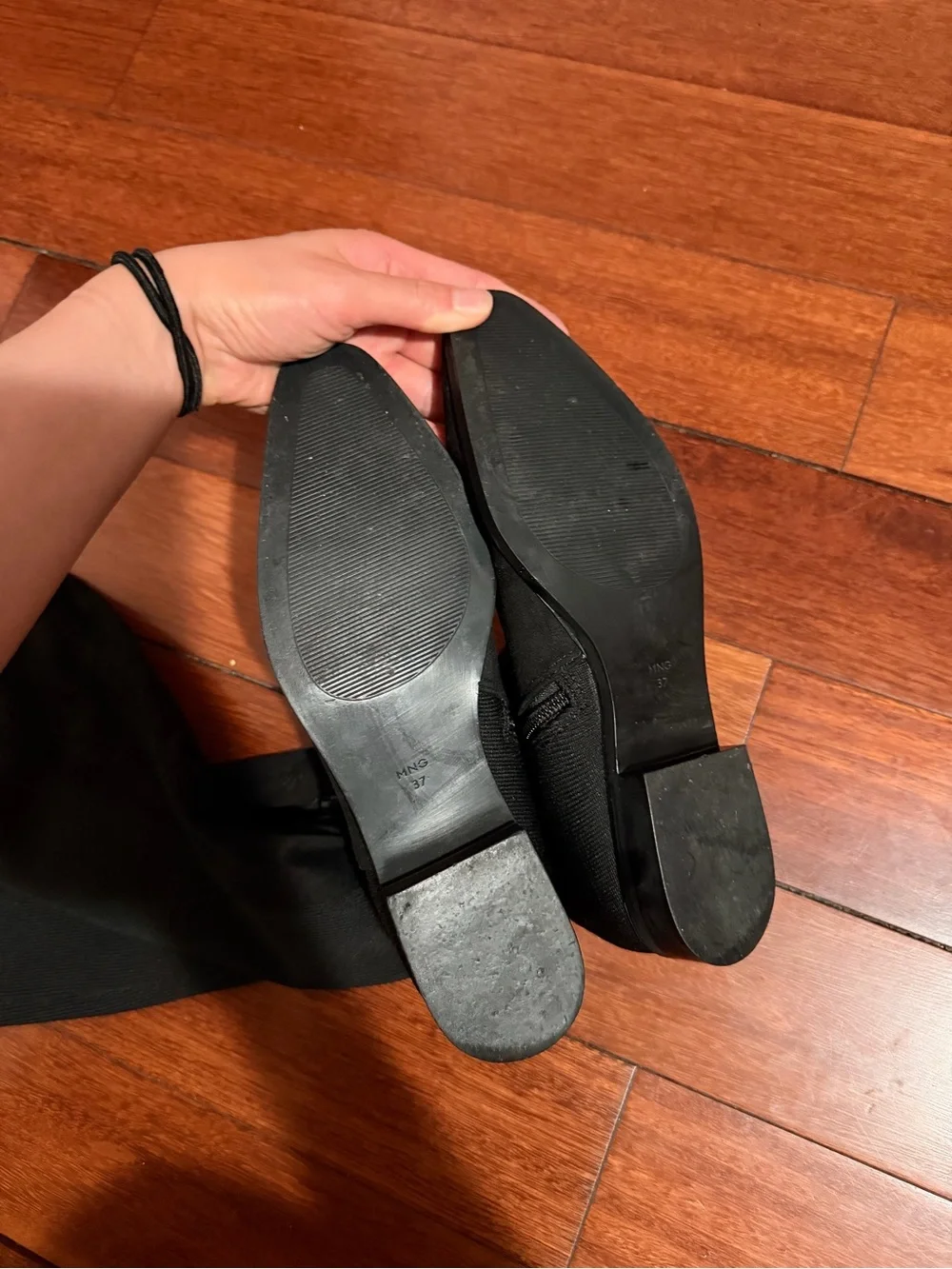 Mango Black Over-the-Knee Stretch Suede Boots size 37 (us 6.5 women)